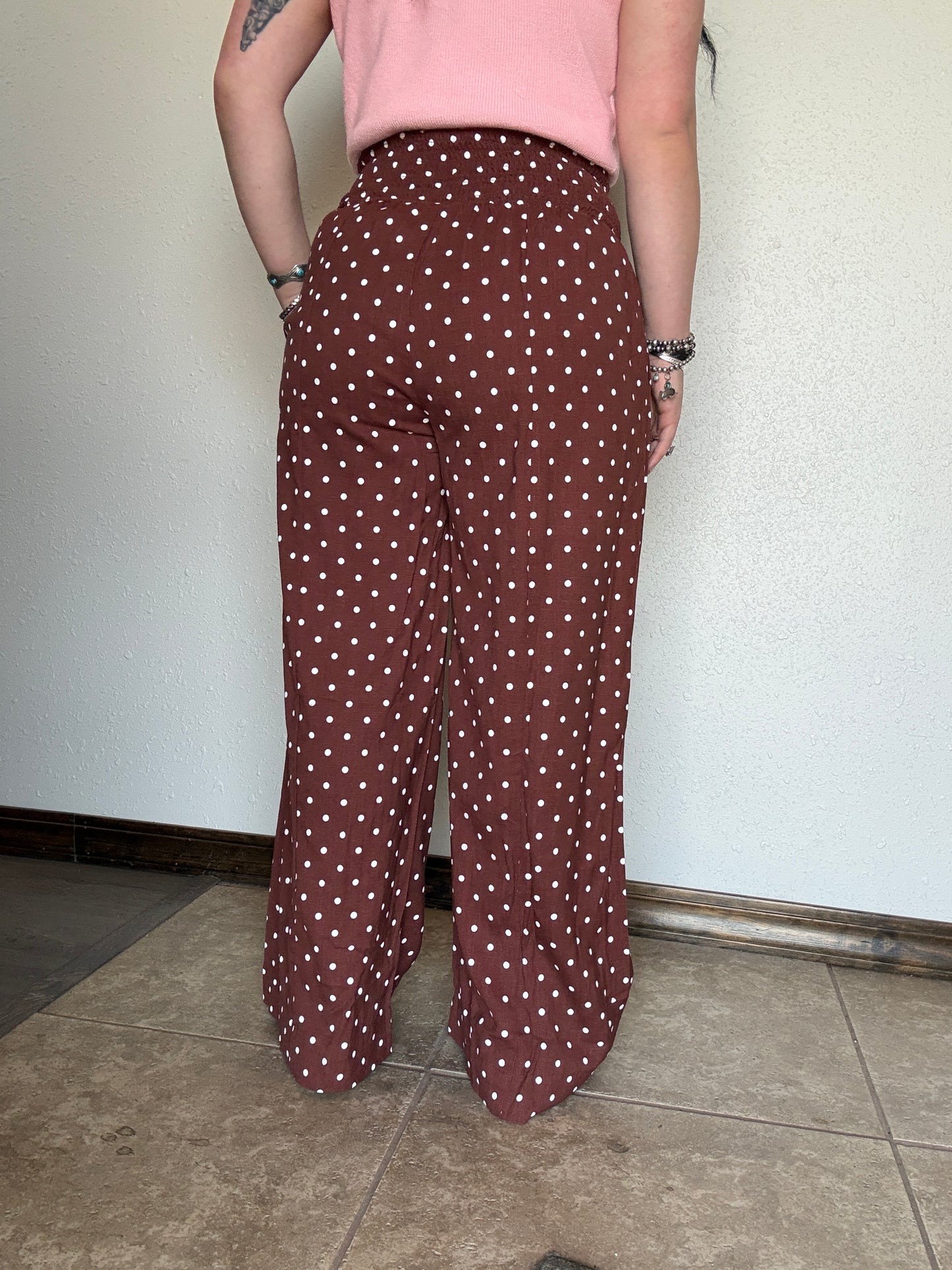 The Parker Polka Dot Pant *Brown
