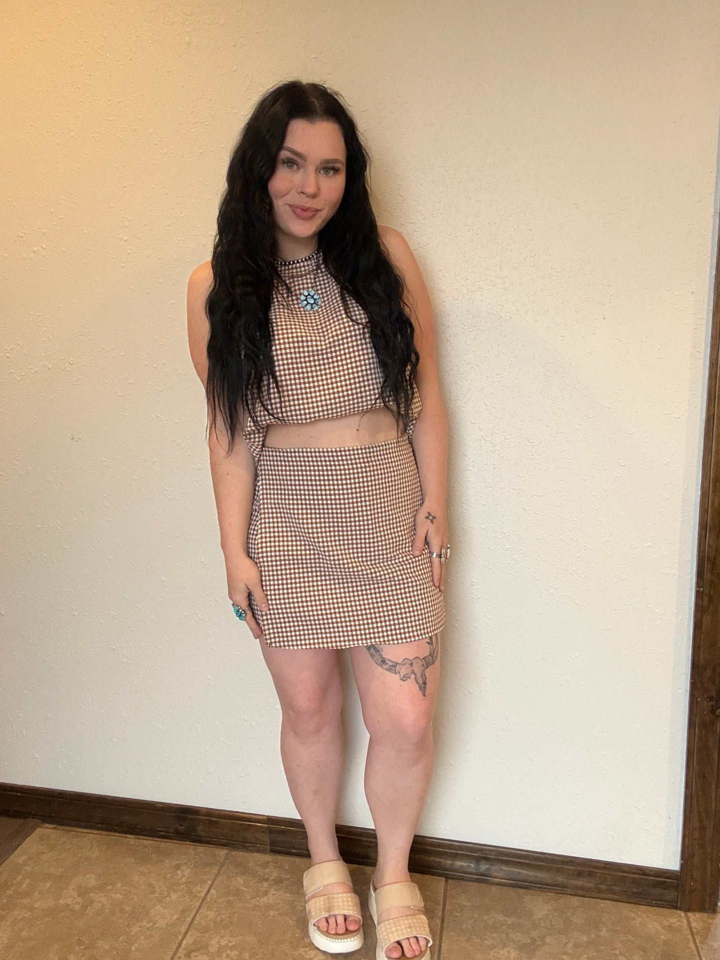 The Cowboy Check Skort Set
