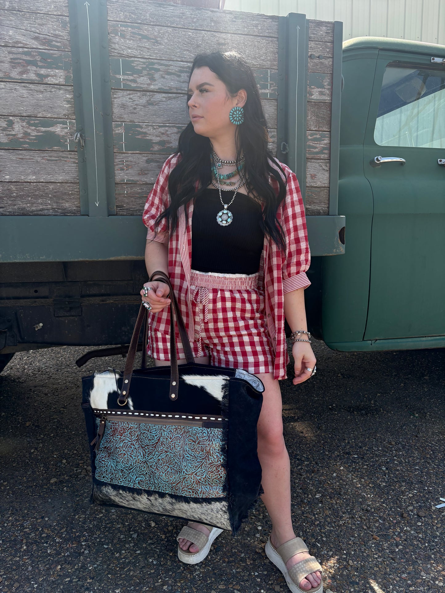 Prairie Breeze Gingham Set *Red