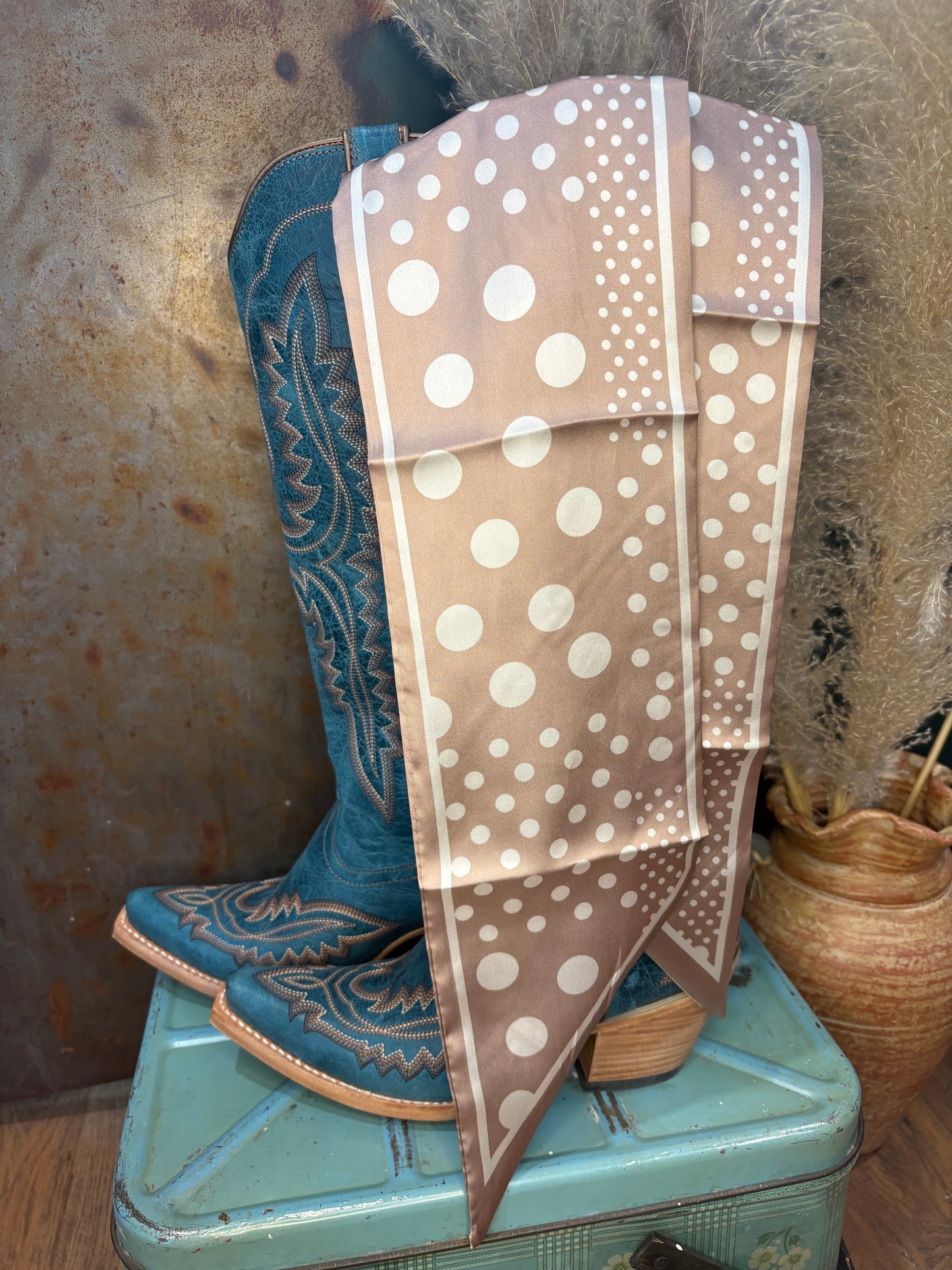 Brown Polka Dot Twilly