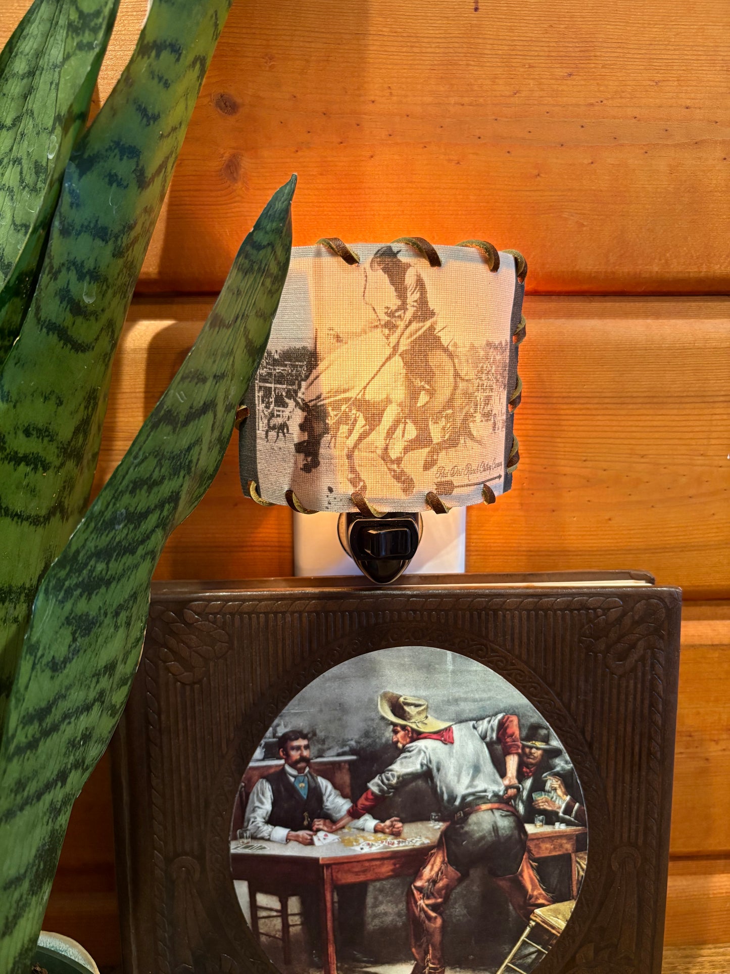 Western Night Light *Black & White Bronc