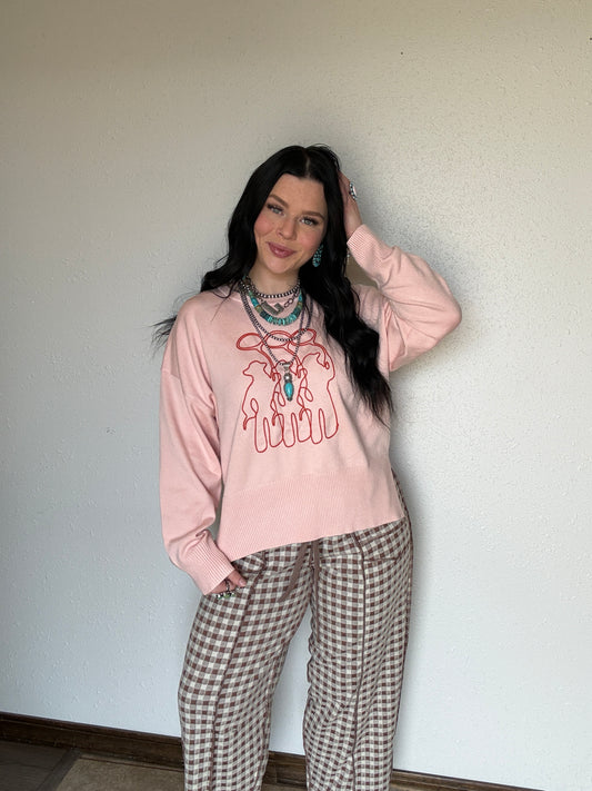 Tres Amigos Blush Sweater
