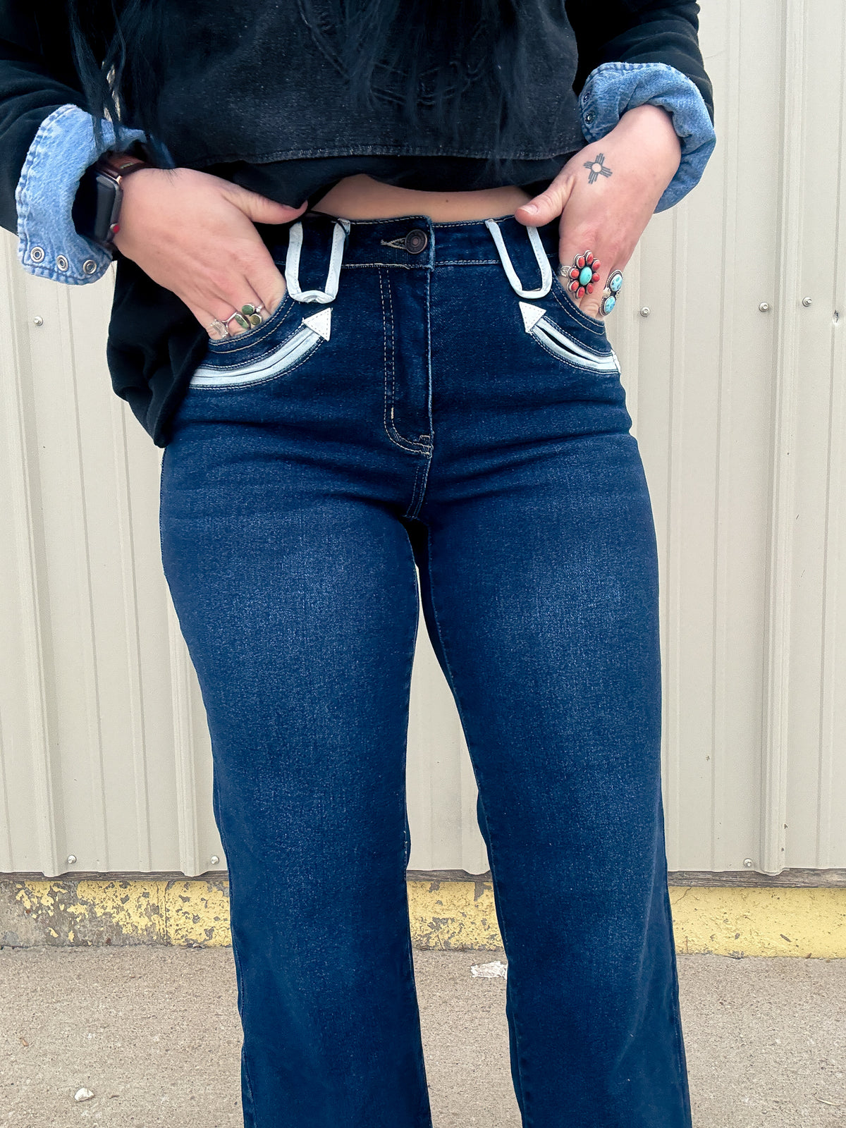 Dark Wash Arrow Denim