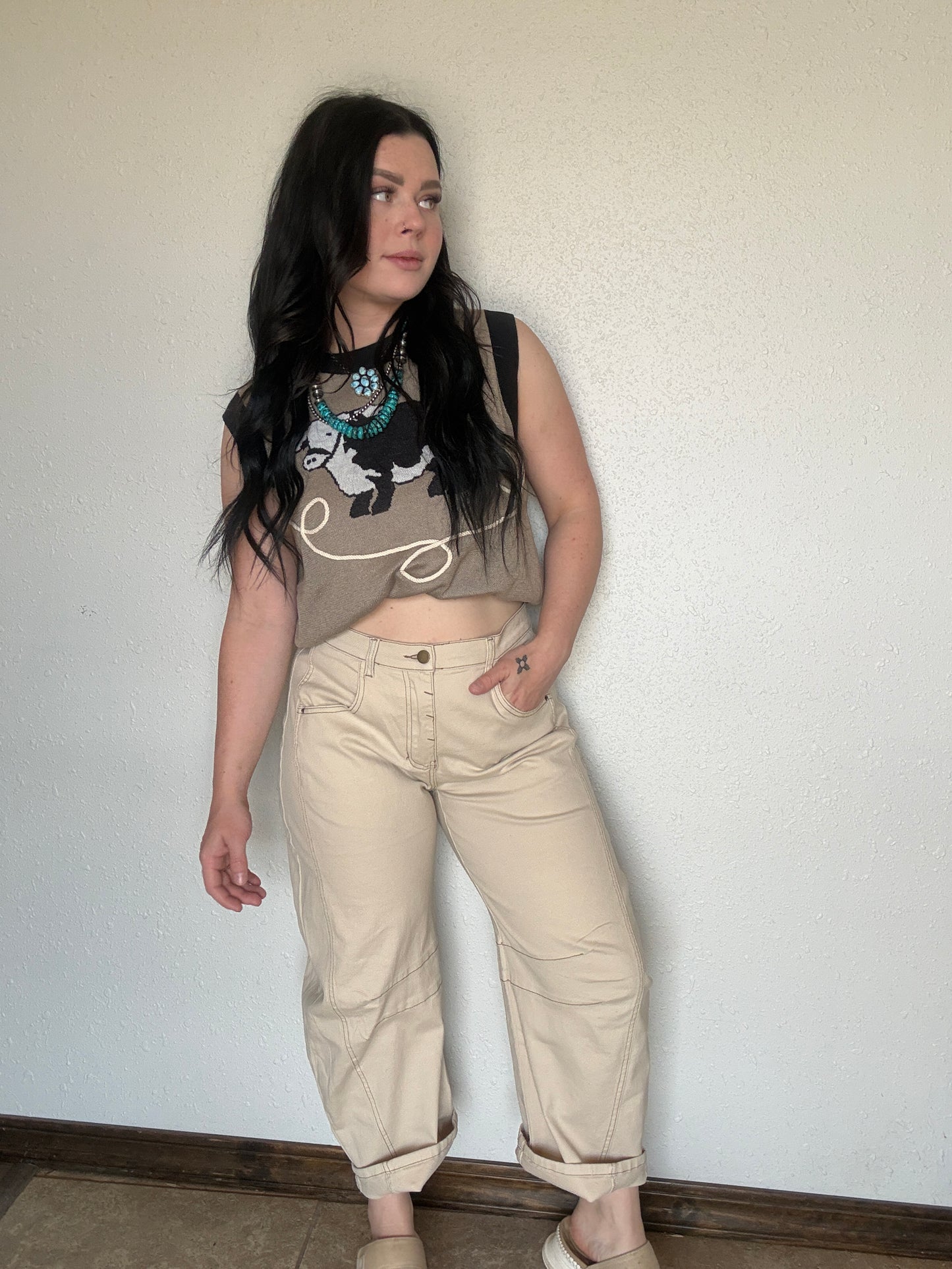 The Tan Pony Barrel Jean