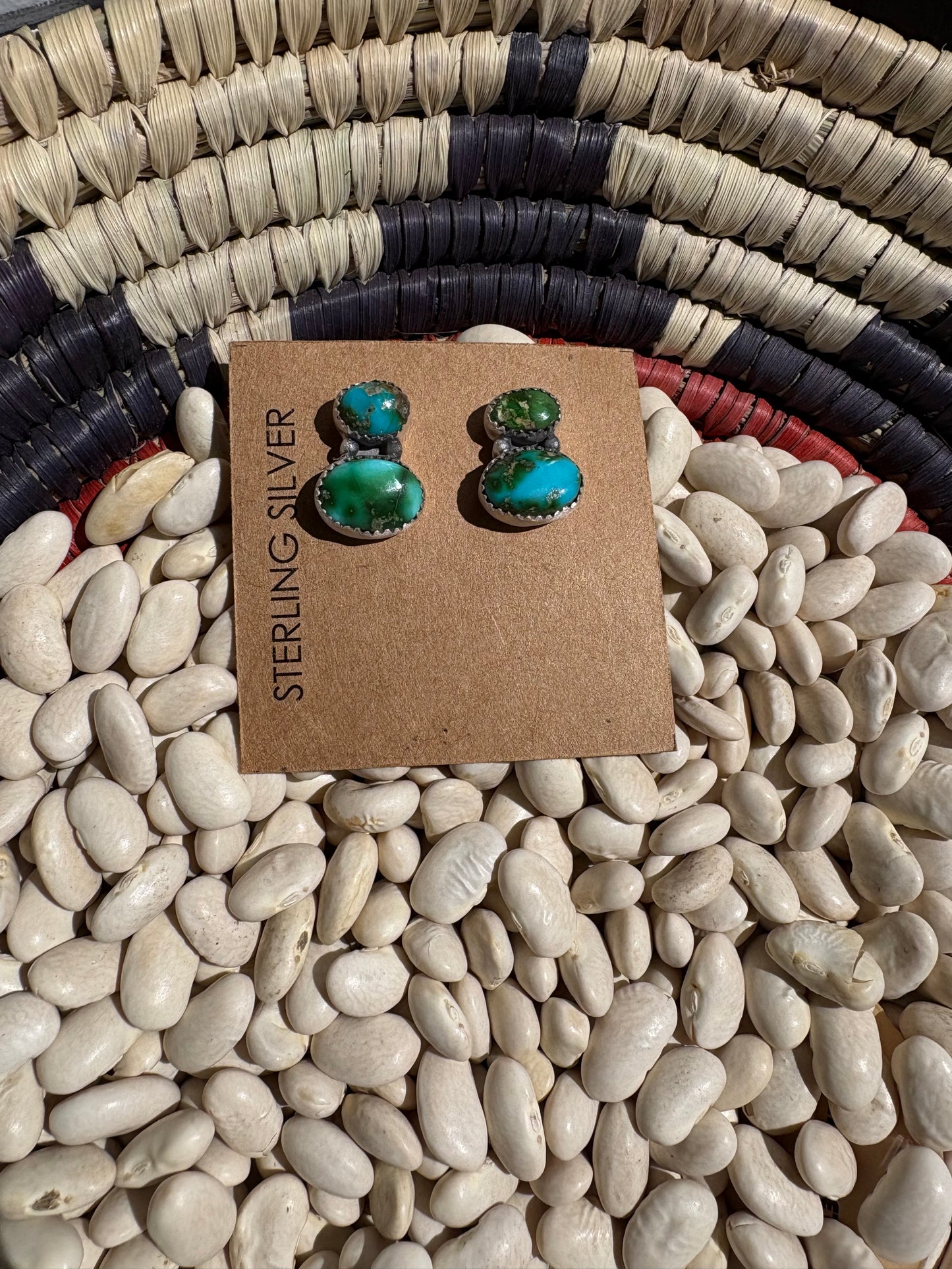 Sonoran Gold Turquoise Double Stone Studs