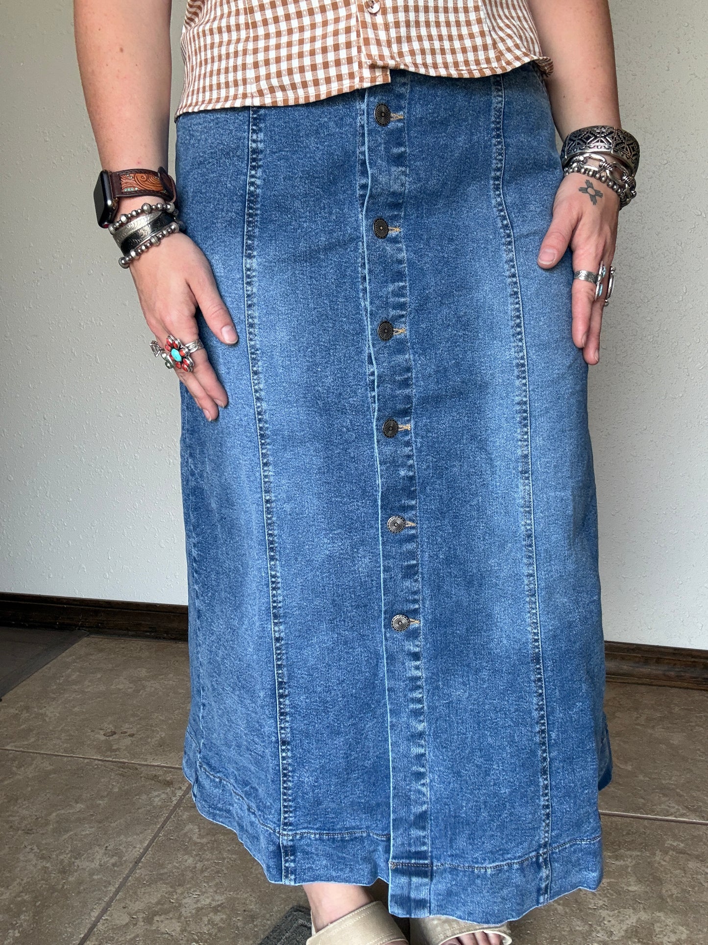 The Fall Night Denim Skirt