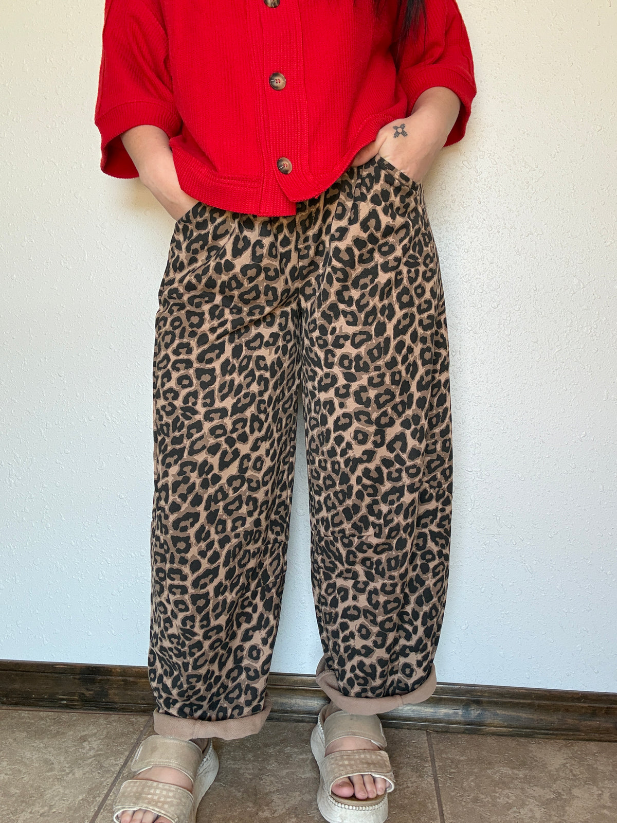 Lucy Leopard Barrel Pants