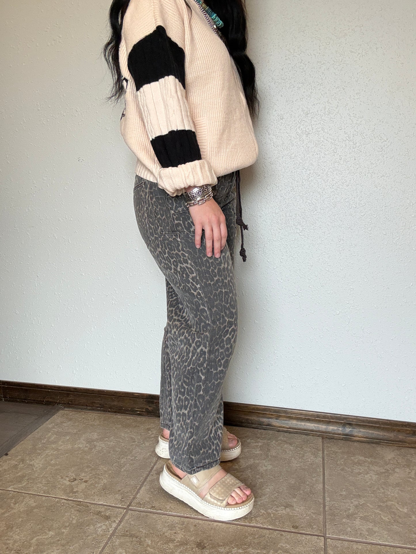 The Lefty Leopard Barrel Jeans