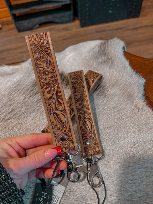 Tooled Leather Keychain