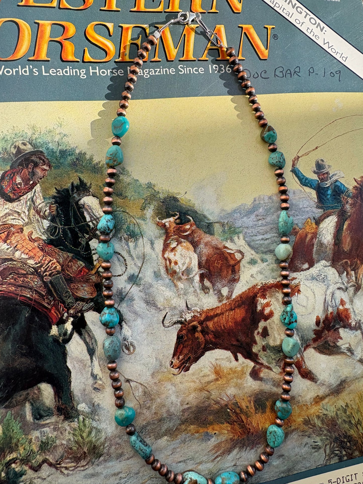 4mm Copper & Turquoise Necklace