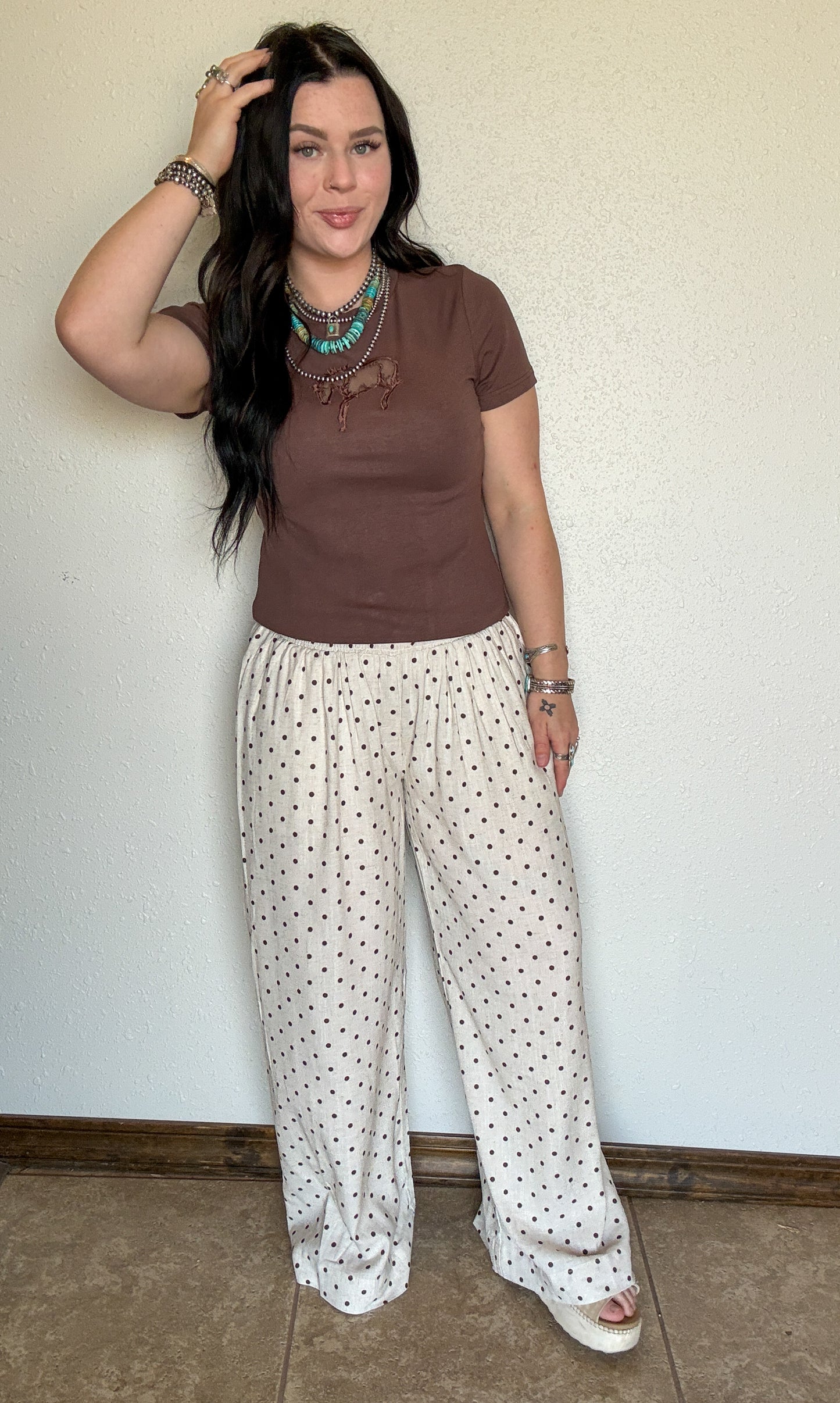 The Parker Polka Dot Pant *Cream