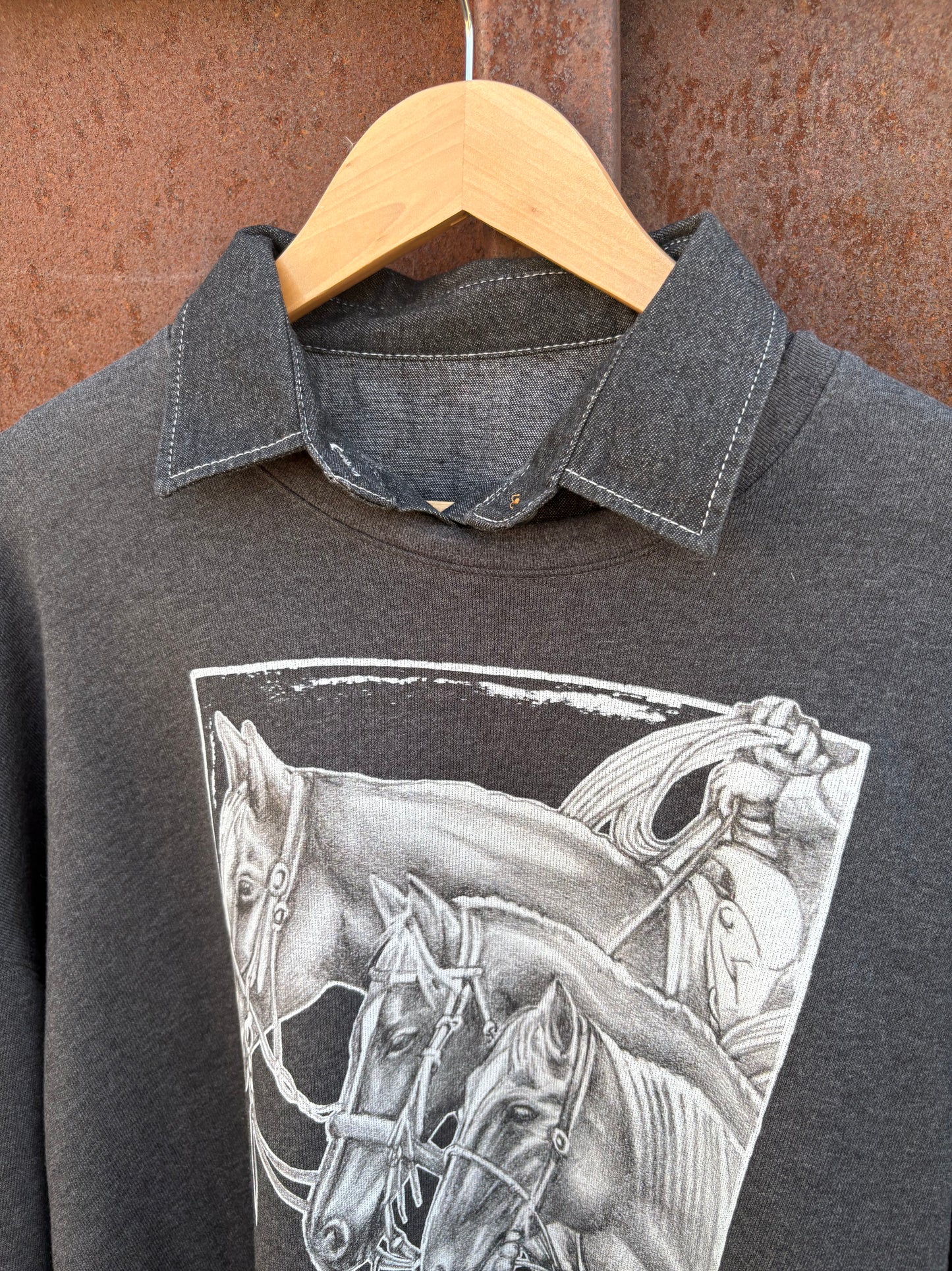 Collared Top *Black Denim