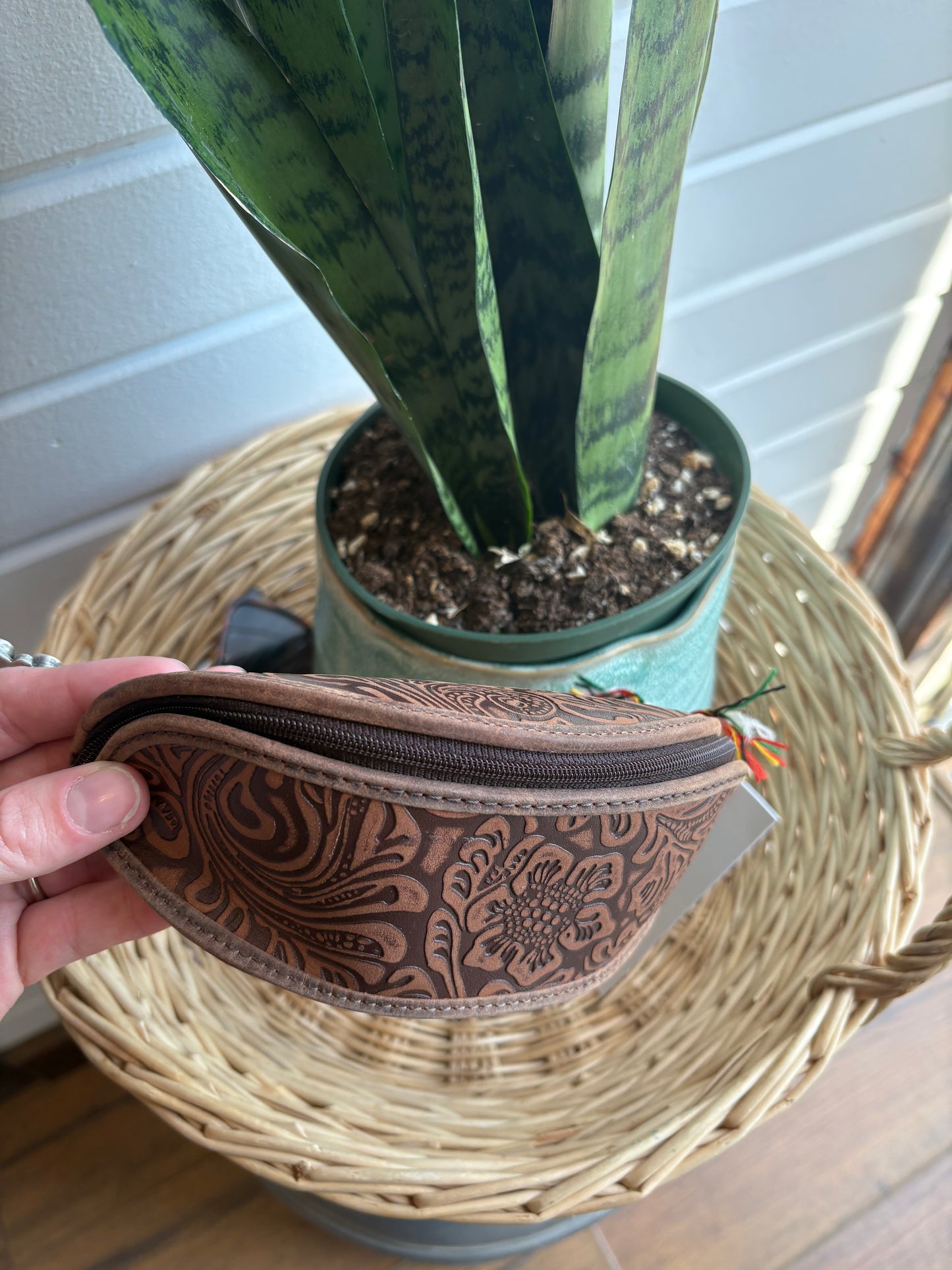 Silver Creek Embossed Leather Sunglass Case