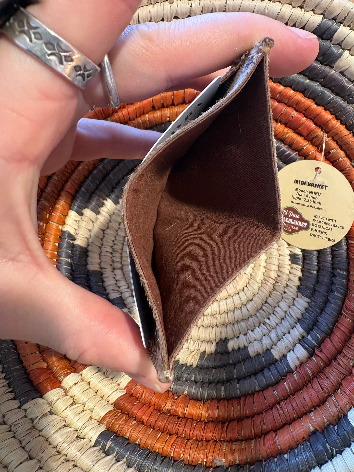 Criss Cross Cowhide Card Holder