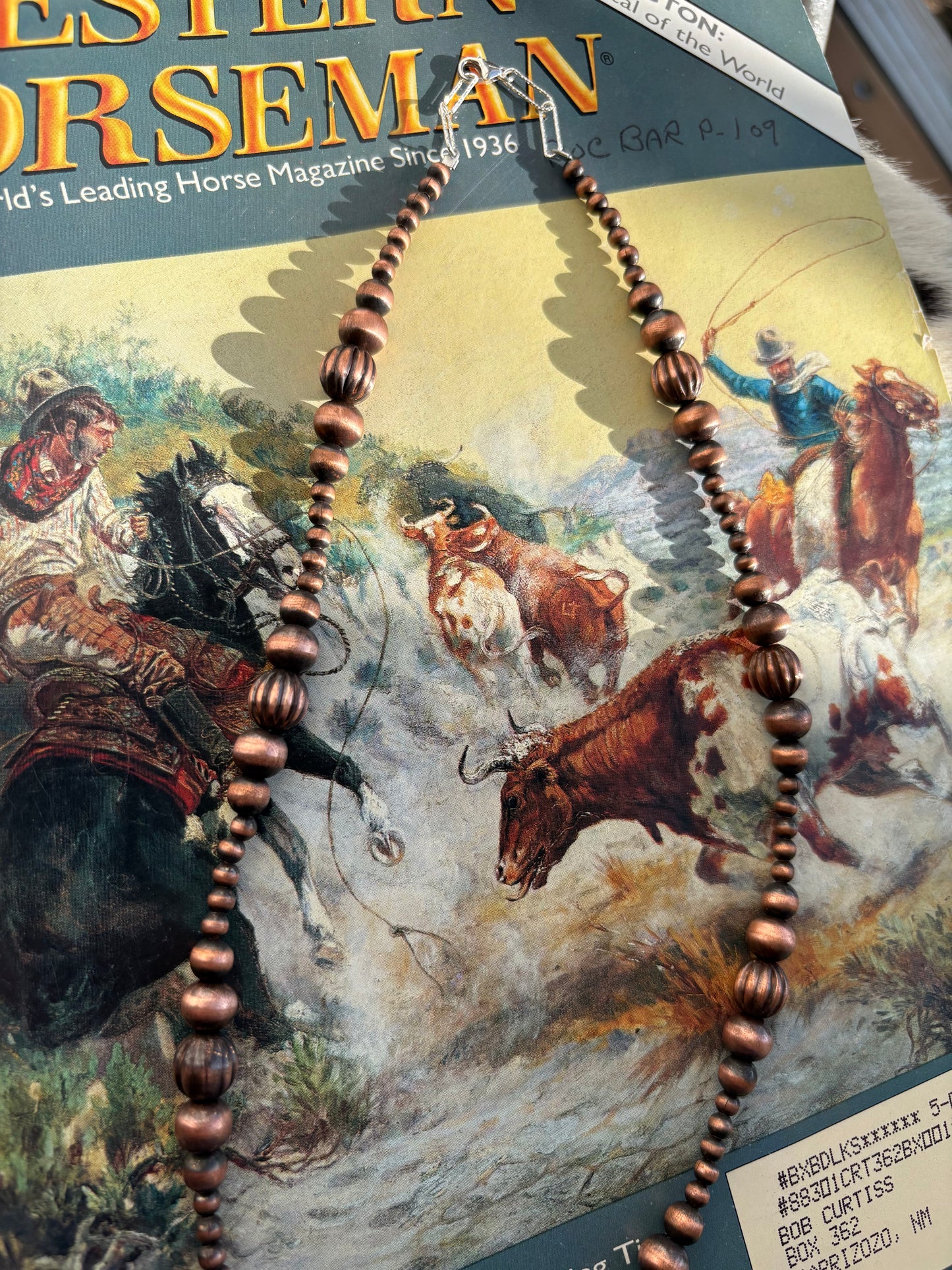 20” 4mm & 8mm Fluted Copper Pearls