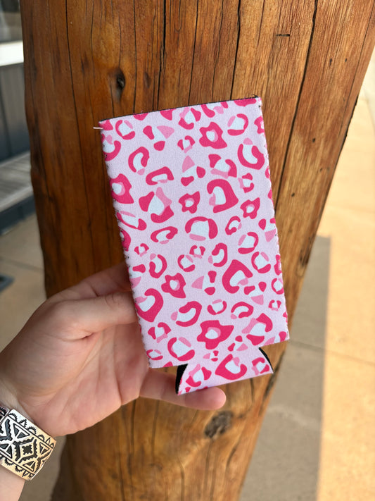 Pink Leopard Tall Coozie