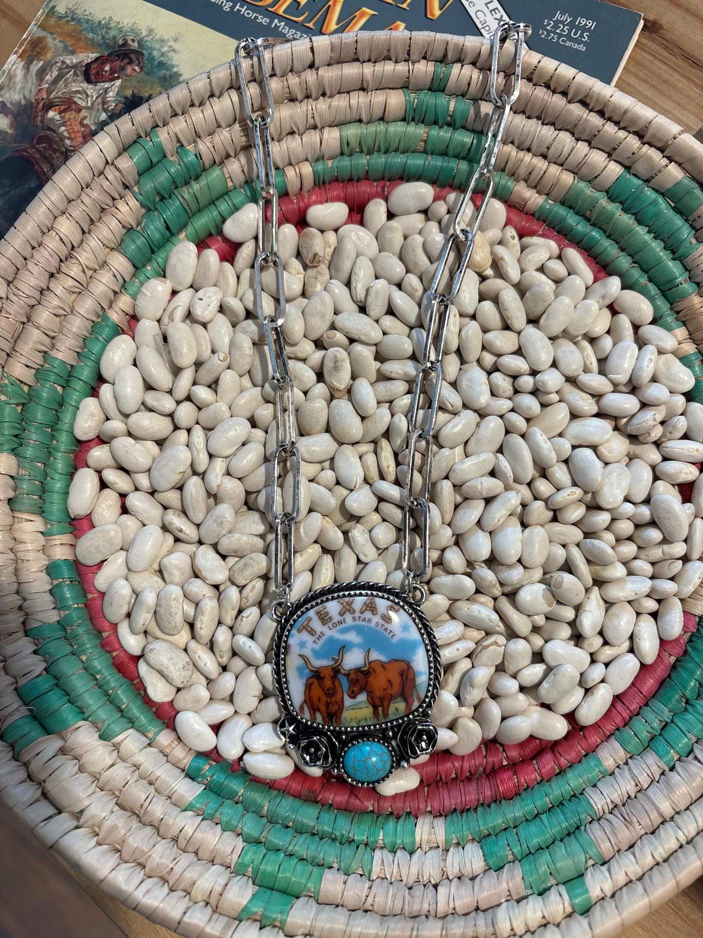 Texas Portrait Turquoise Necklace