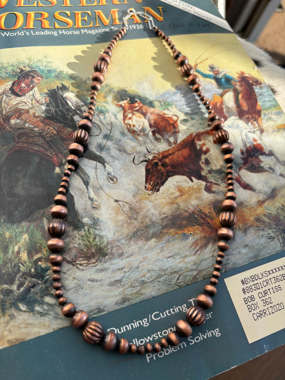 20” 4mm & 8mm Fluted Copper Pearls