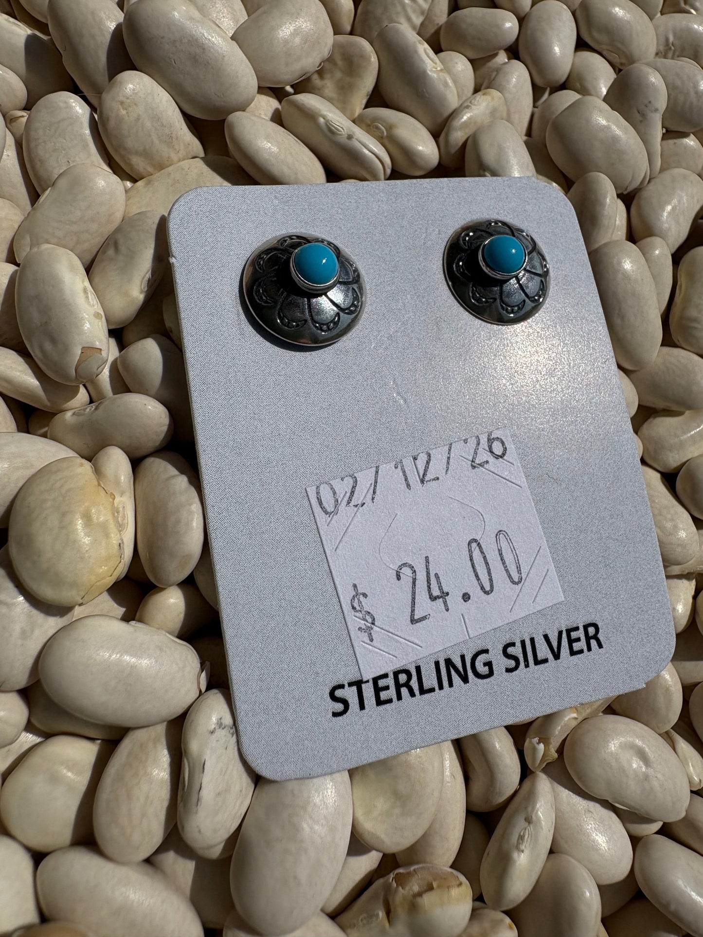 Mini Turquoise and Silver Studs A