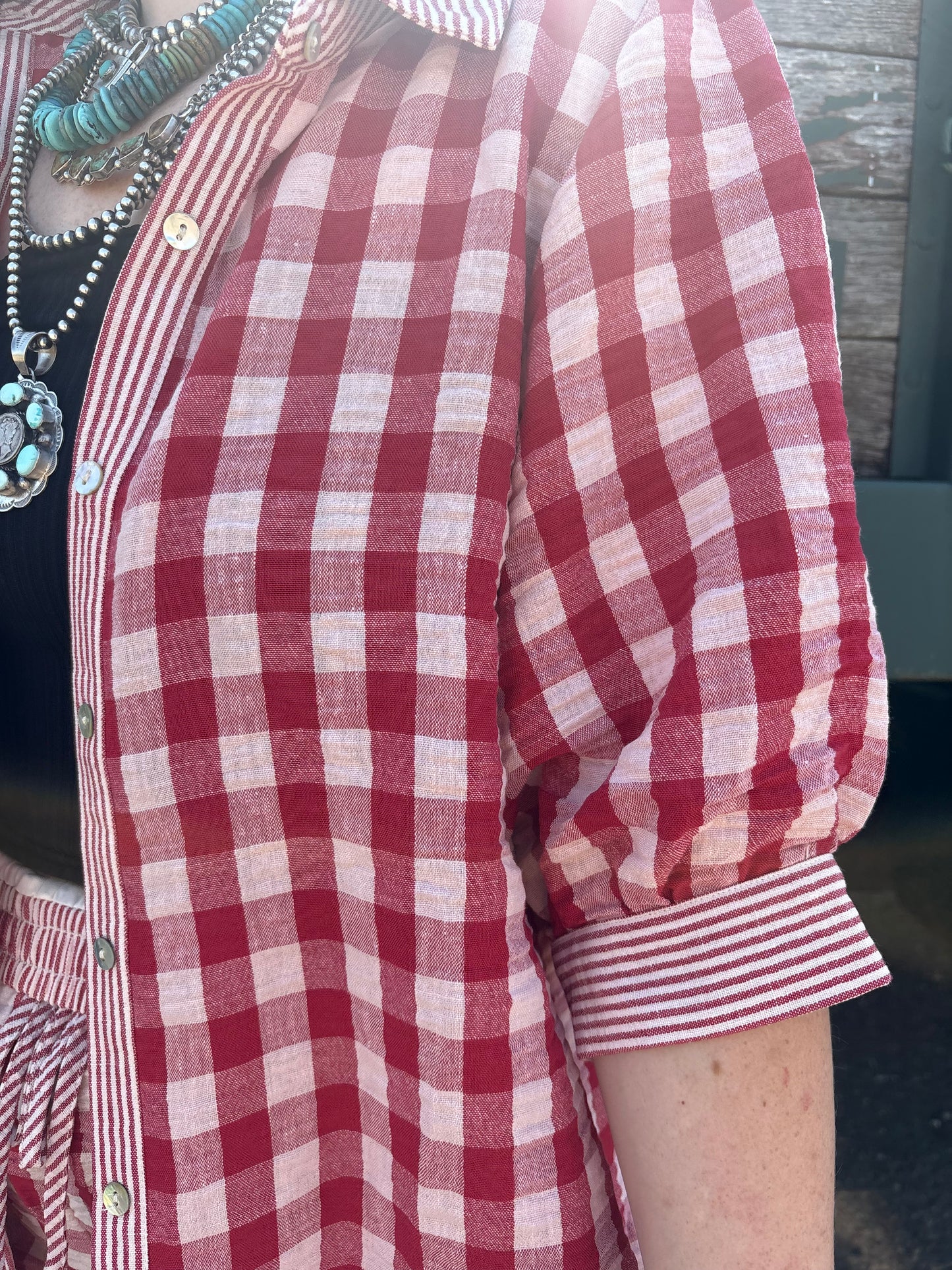 Prairie Breeze Gingham Set *Red