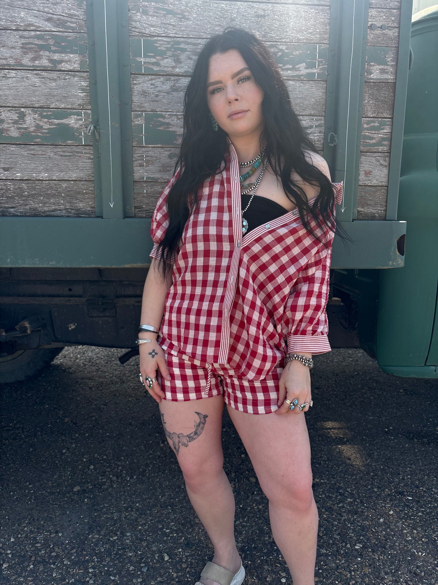 Prairie Breeze Gingham Set *Red