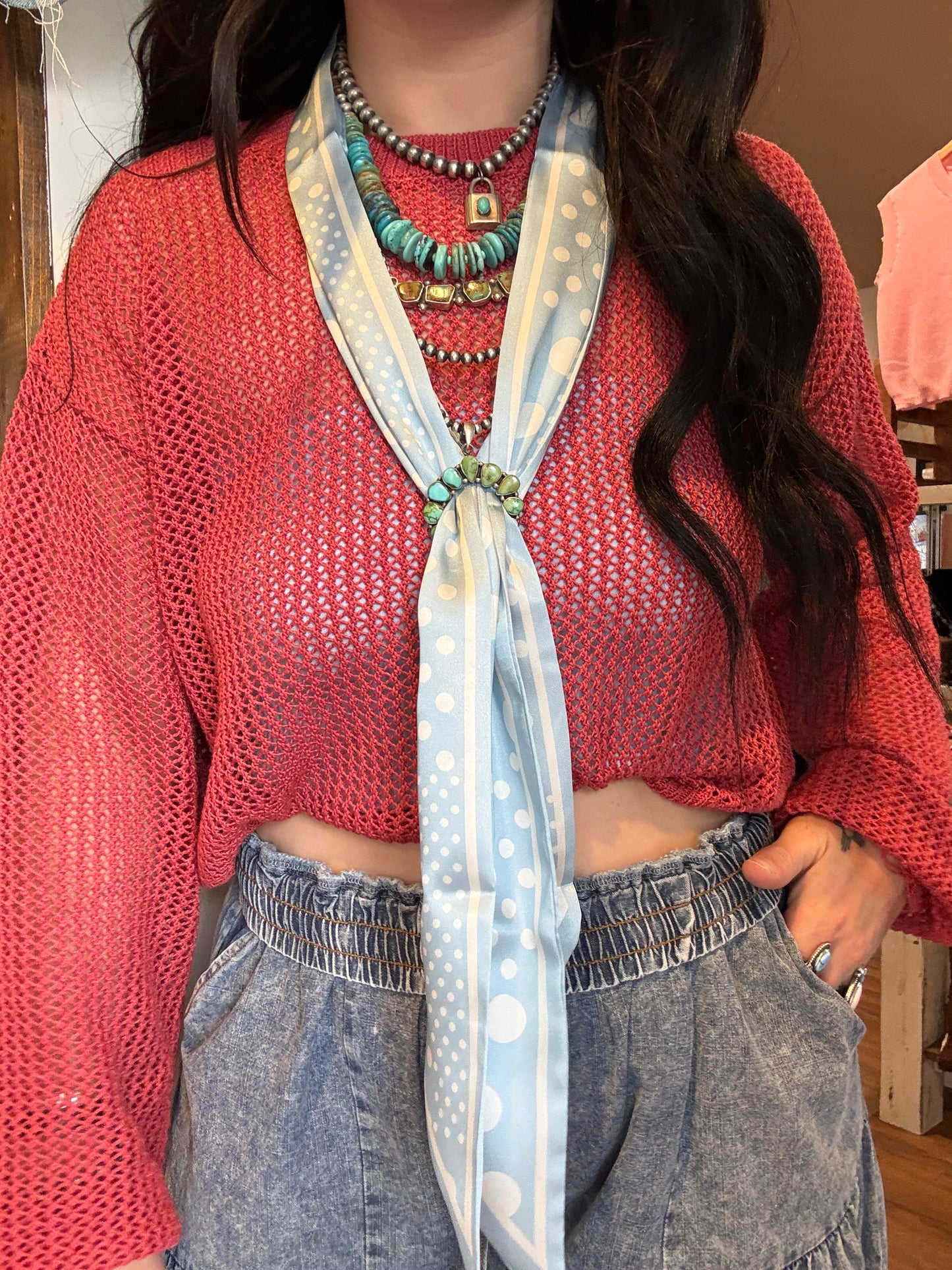 Blue Polka Dot Twilly