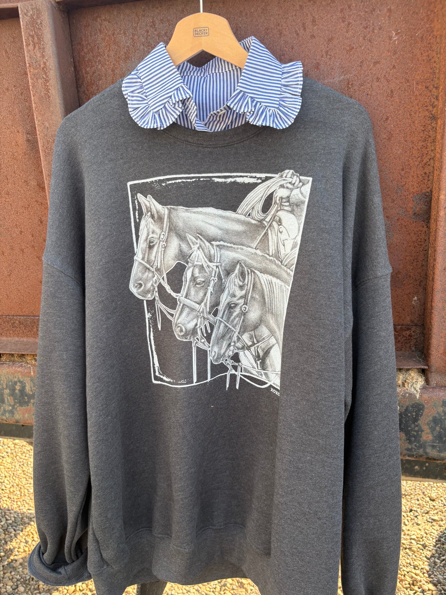 Collared Top *Blue Stripe