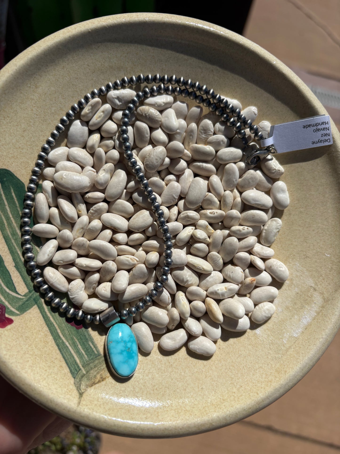 4mm 16” Pearls & Native made Pendant
