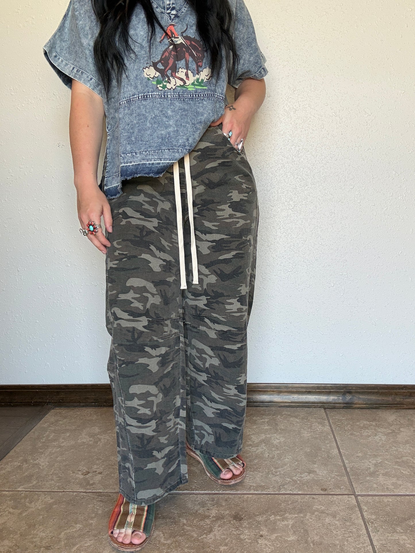 The Fairground Camo Barrel Jean