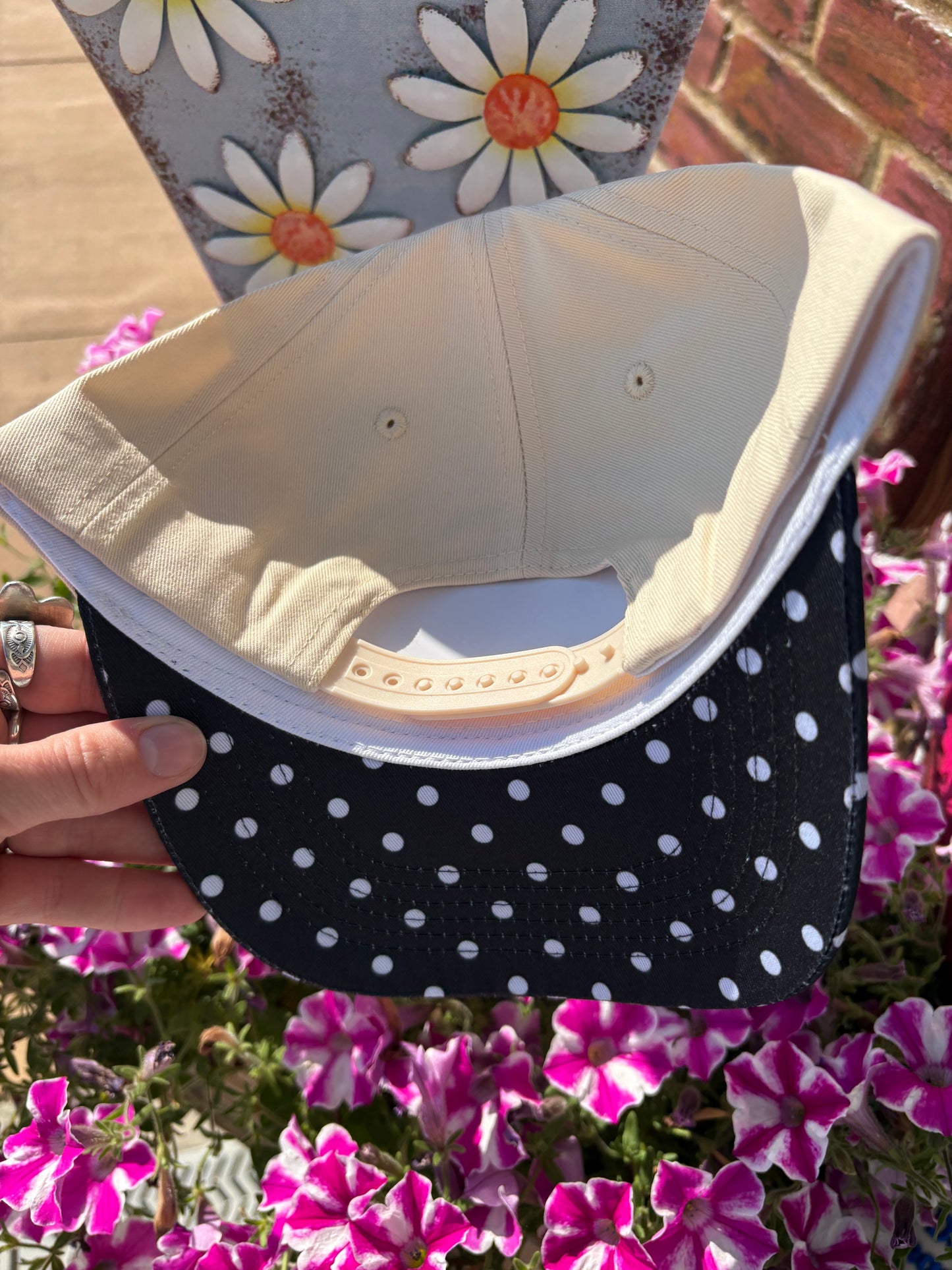Iced Coffee Polka Dot Embroidered Trucker Hat