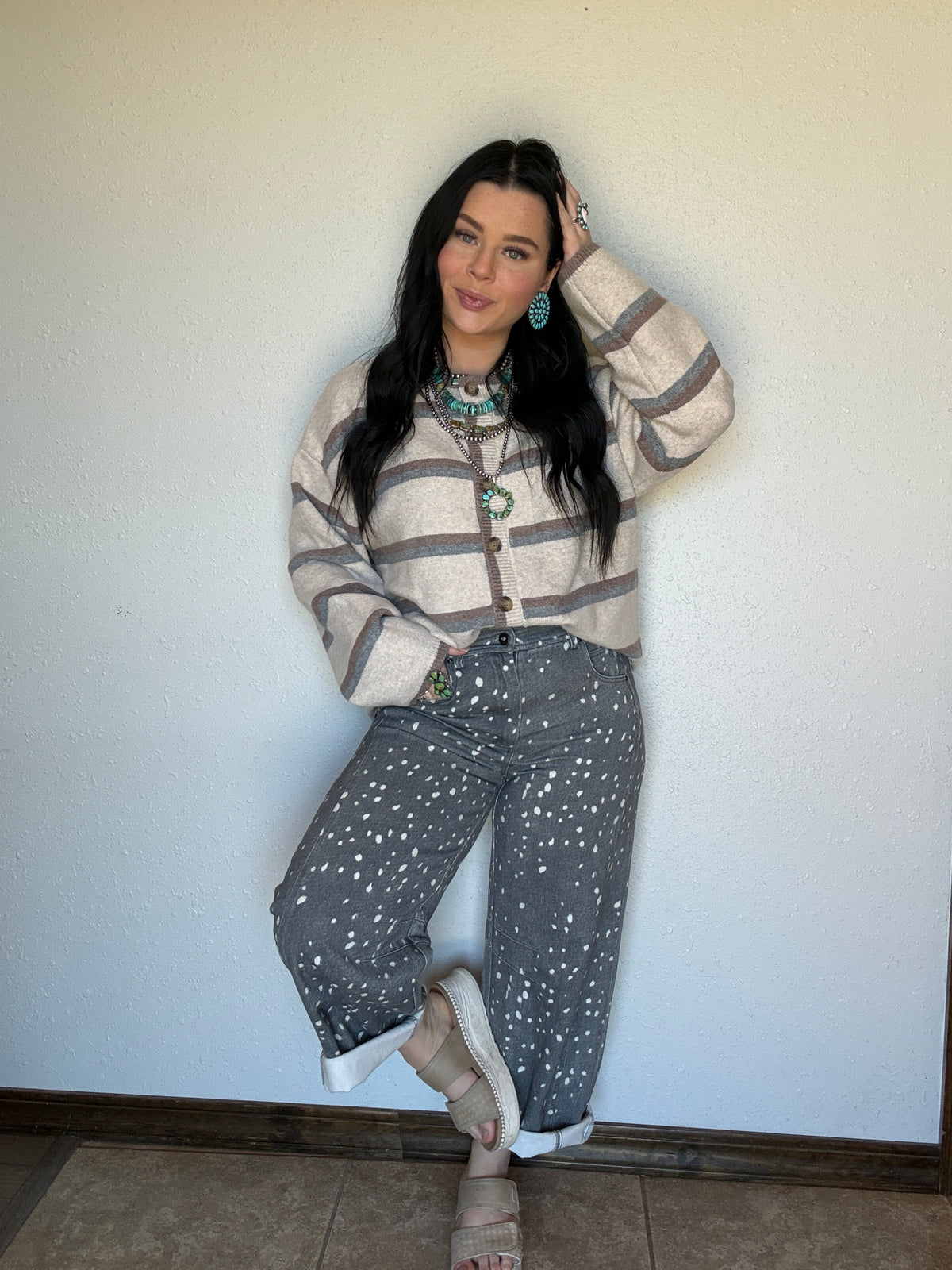 Grey Bambi Barrel Jean