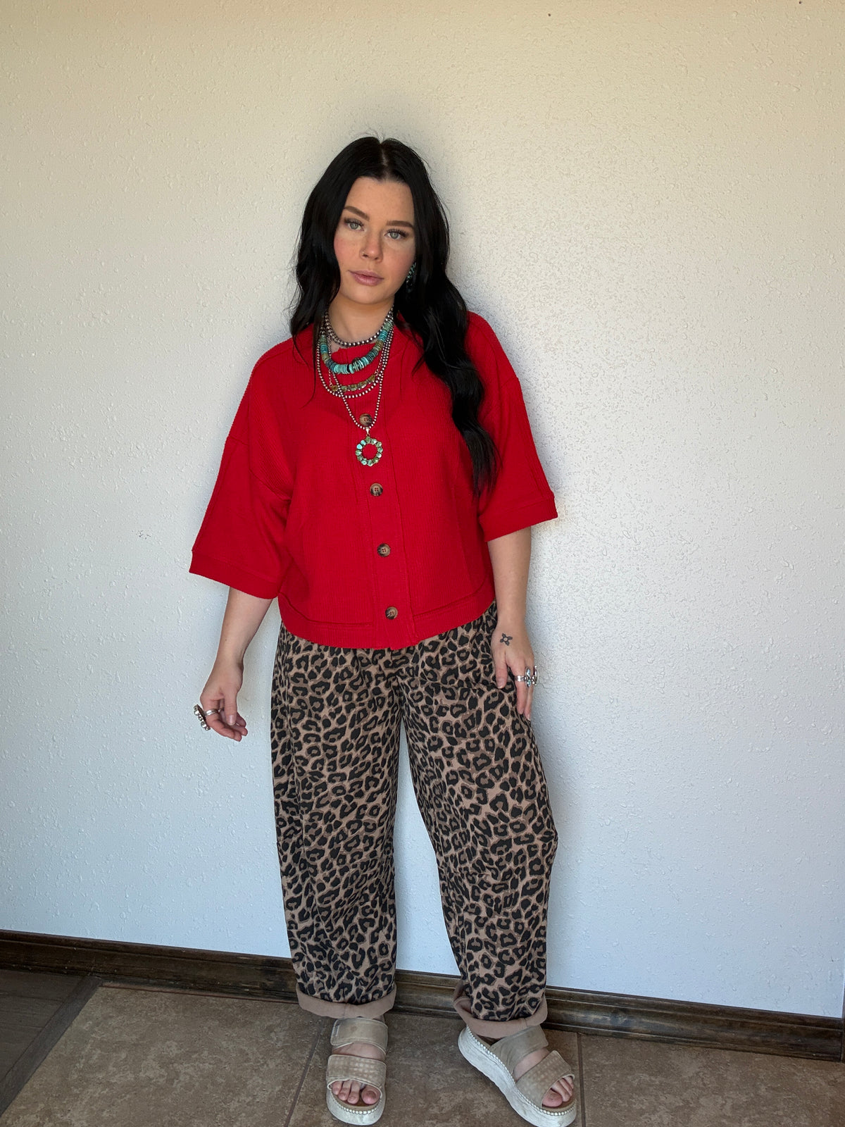 Lucy Leopard Barrel Pants