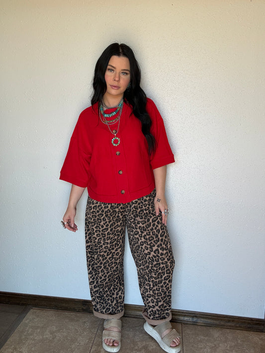 Lucy Leopard Barrel Pants