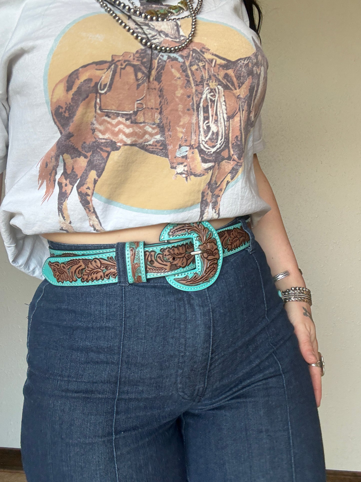 Barrel Bloom Leather Belt