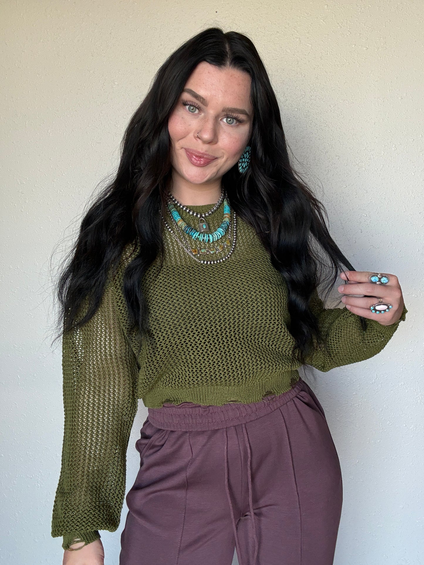 The Star Spangled Long Sleeve Knit *Olive