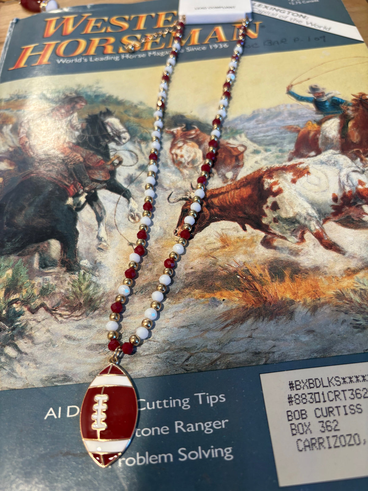 Football Beaded Necklace