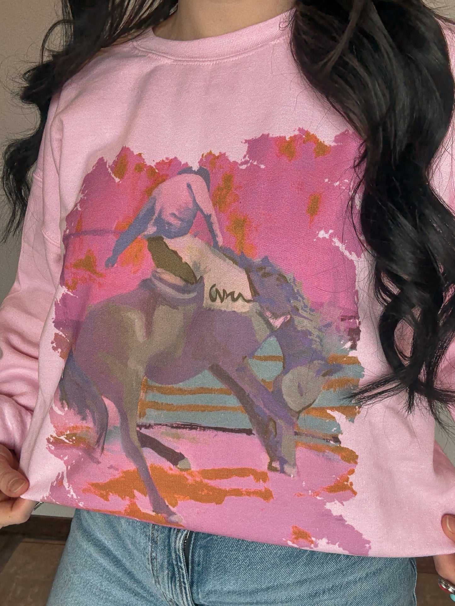 Watercolor Bronc Crewneck