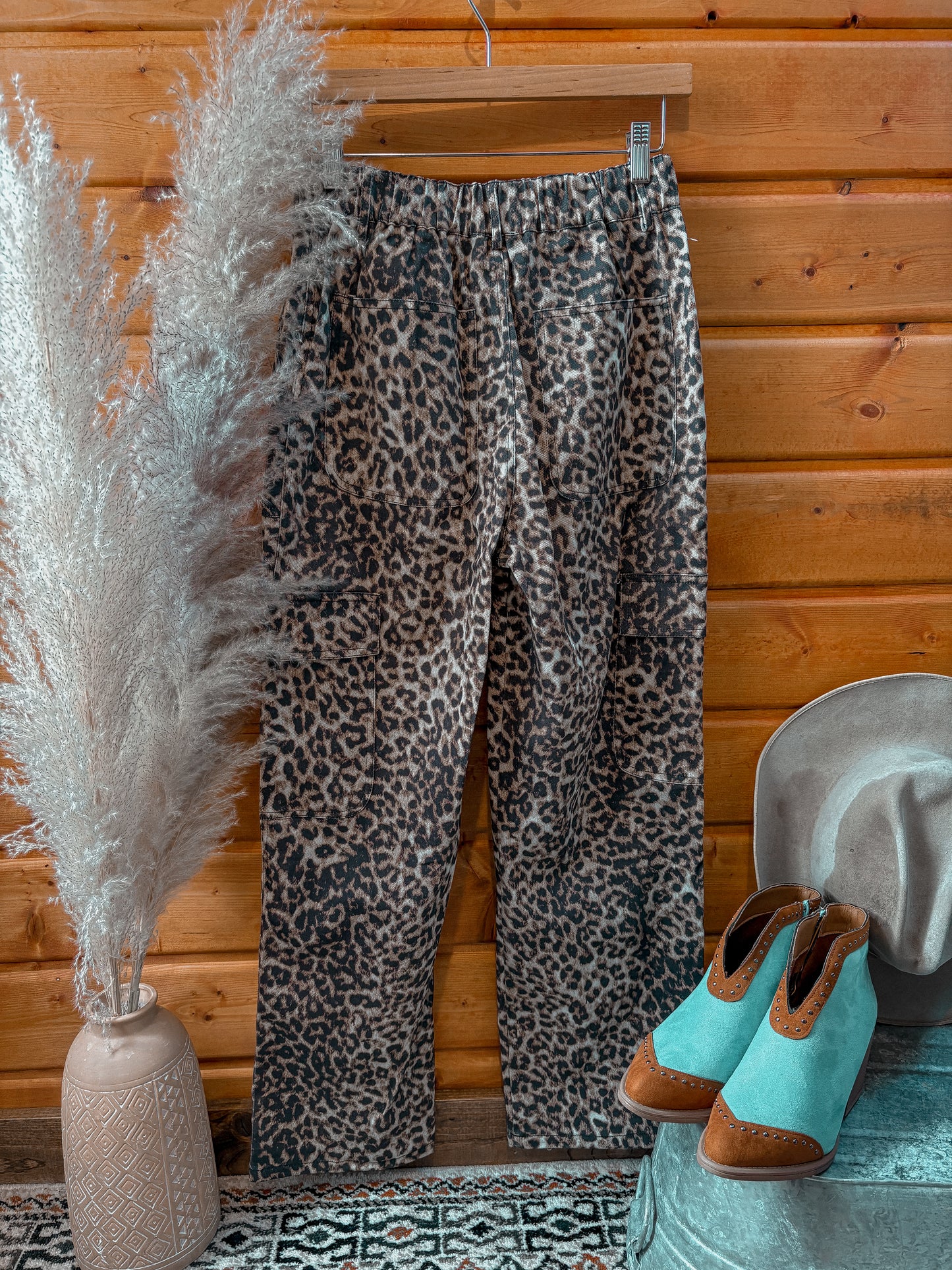 Leopard Cropped Cargo Pants