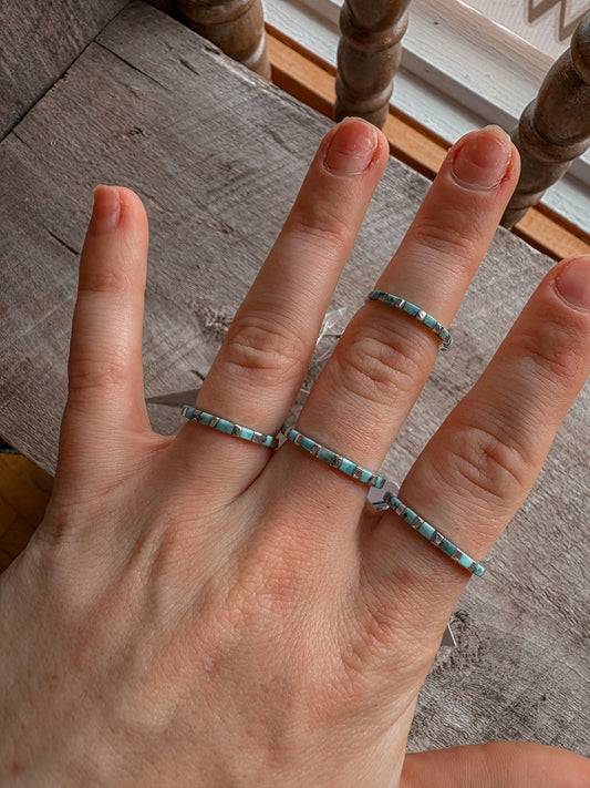 Turquoise Inlay Stacker Ring