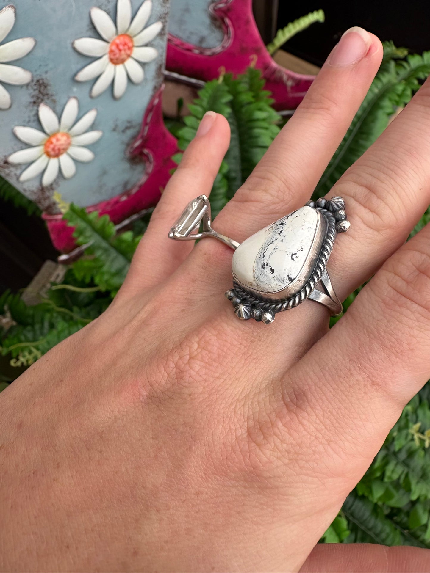 F. Martinez White Buffalo Ring SIZE 8.5
