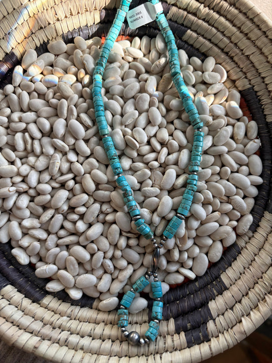 Mine 8 Turquoise Lariat Cylinder Bead