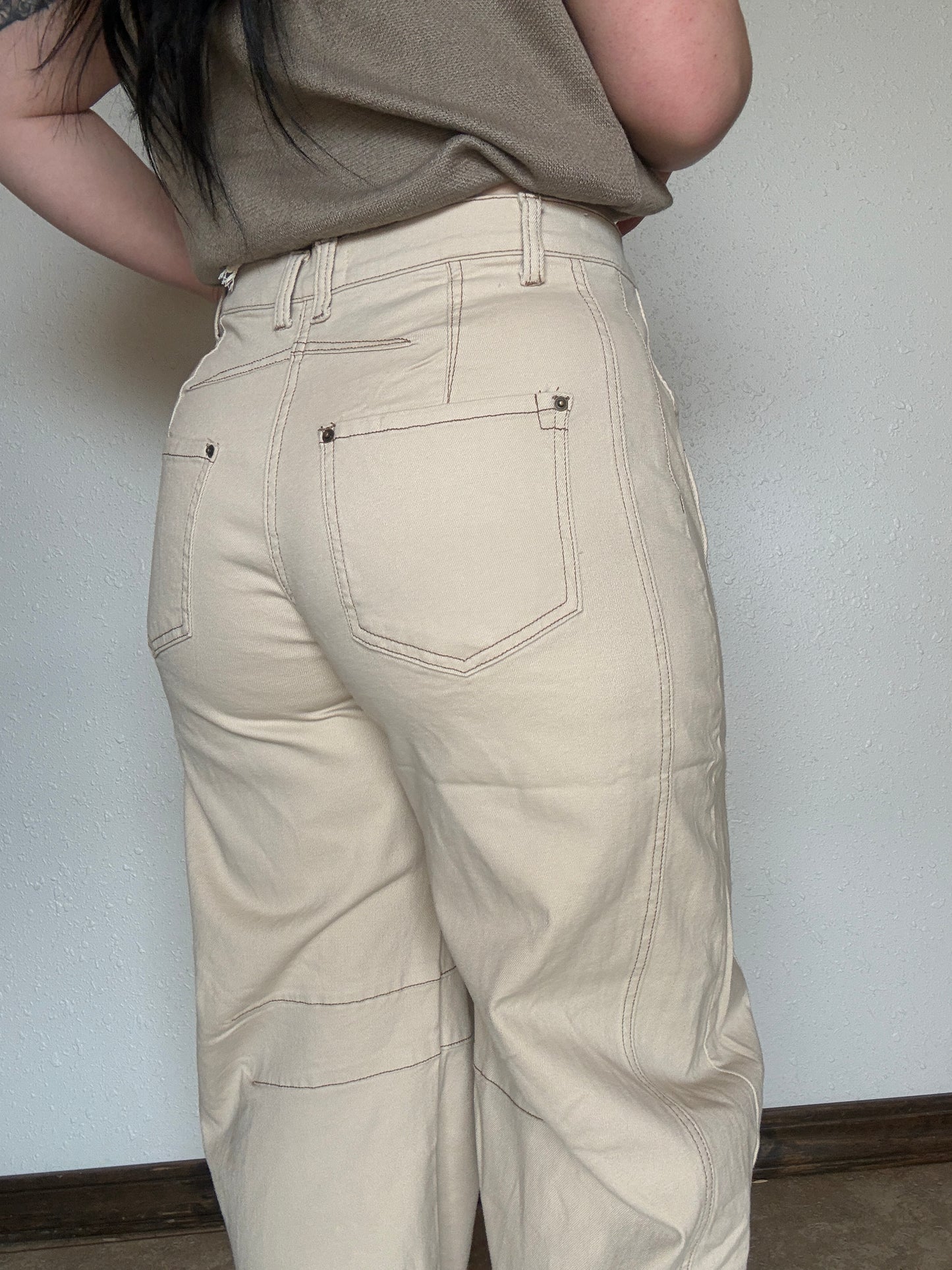 The Tan Pony Barrel Jean