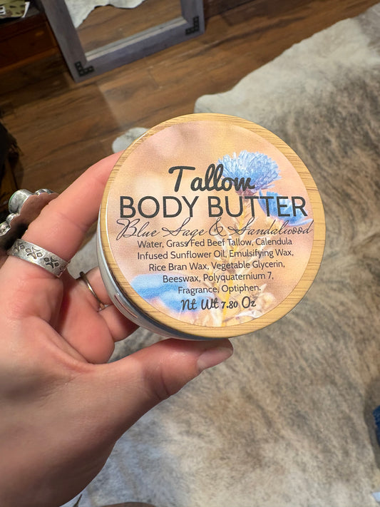 Blue Sage & Sandalwood Tallow Body Butter 7.8oz