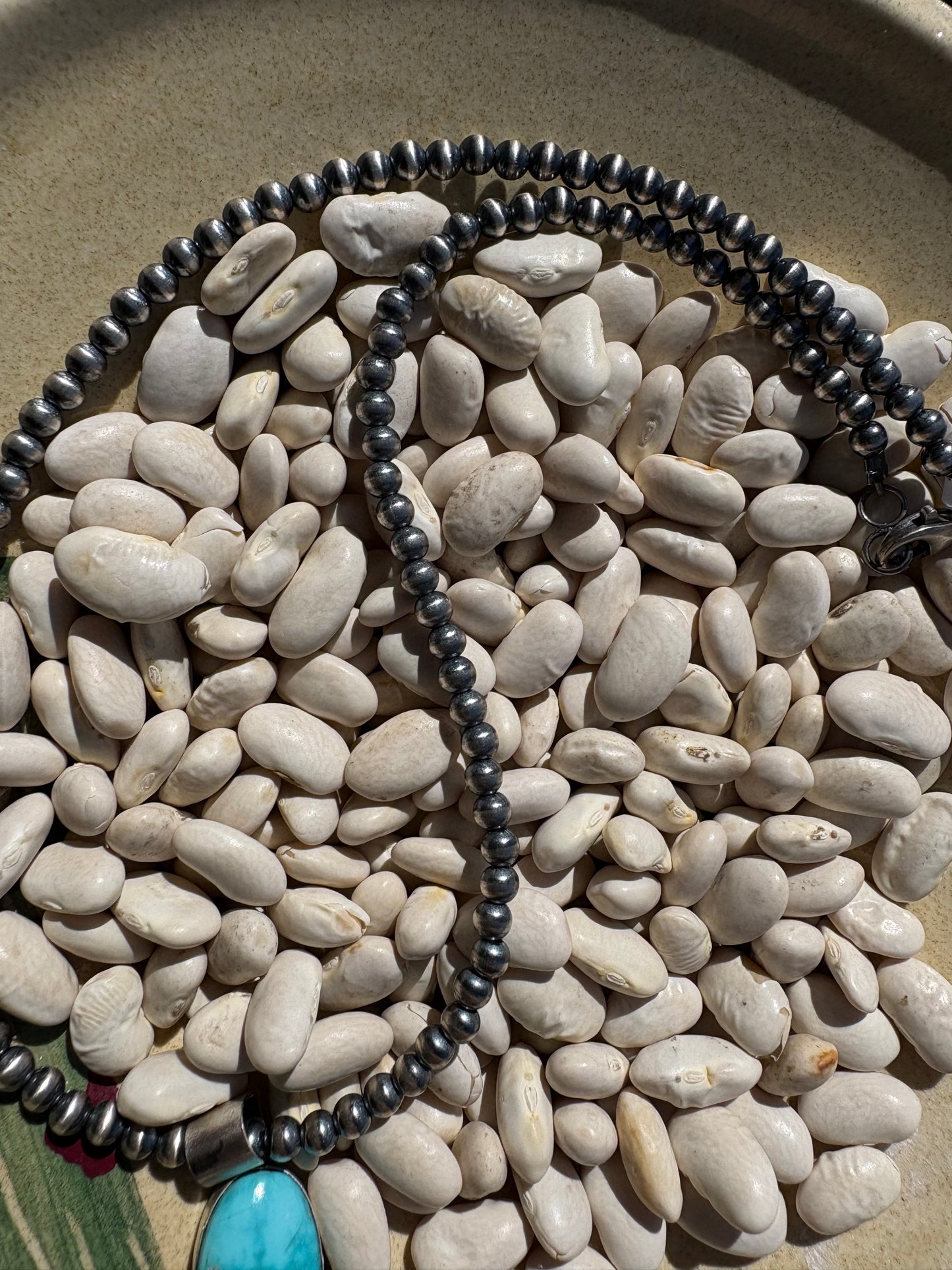 4mm 16” Pearls & Native made Pendant
