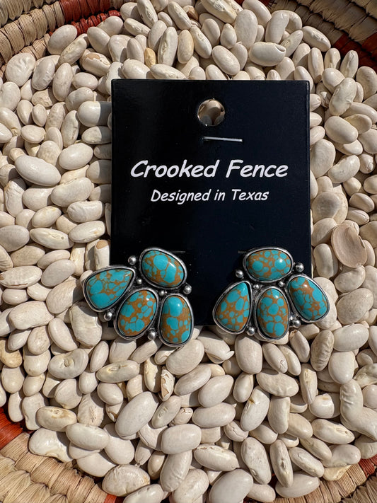 Cluster Studs *Brown & Turquoise