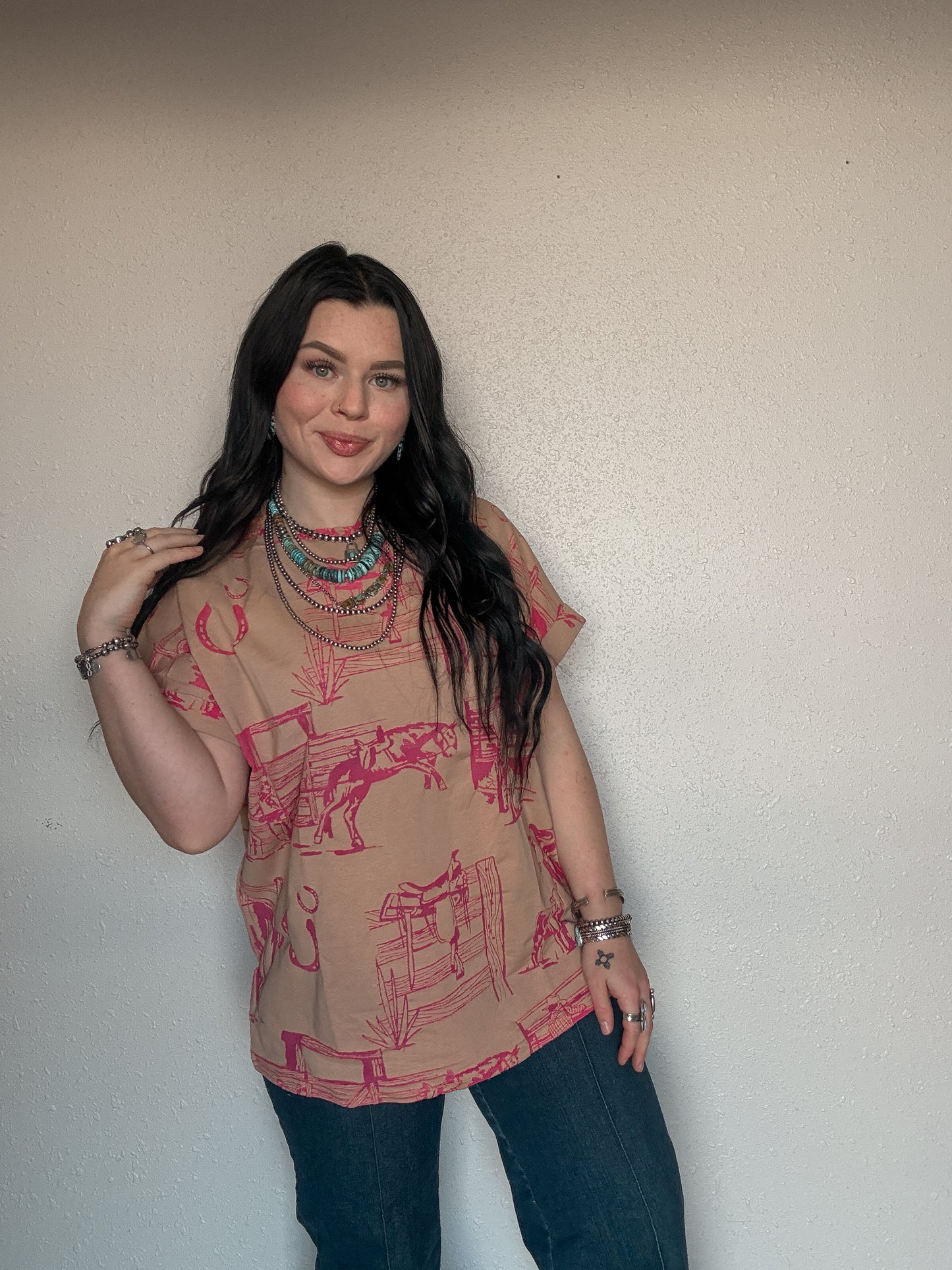 Fancy Fence Line Oversized Tee