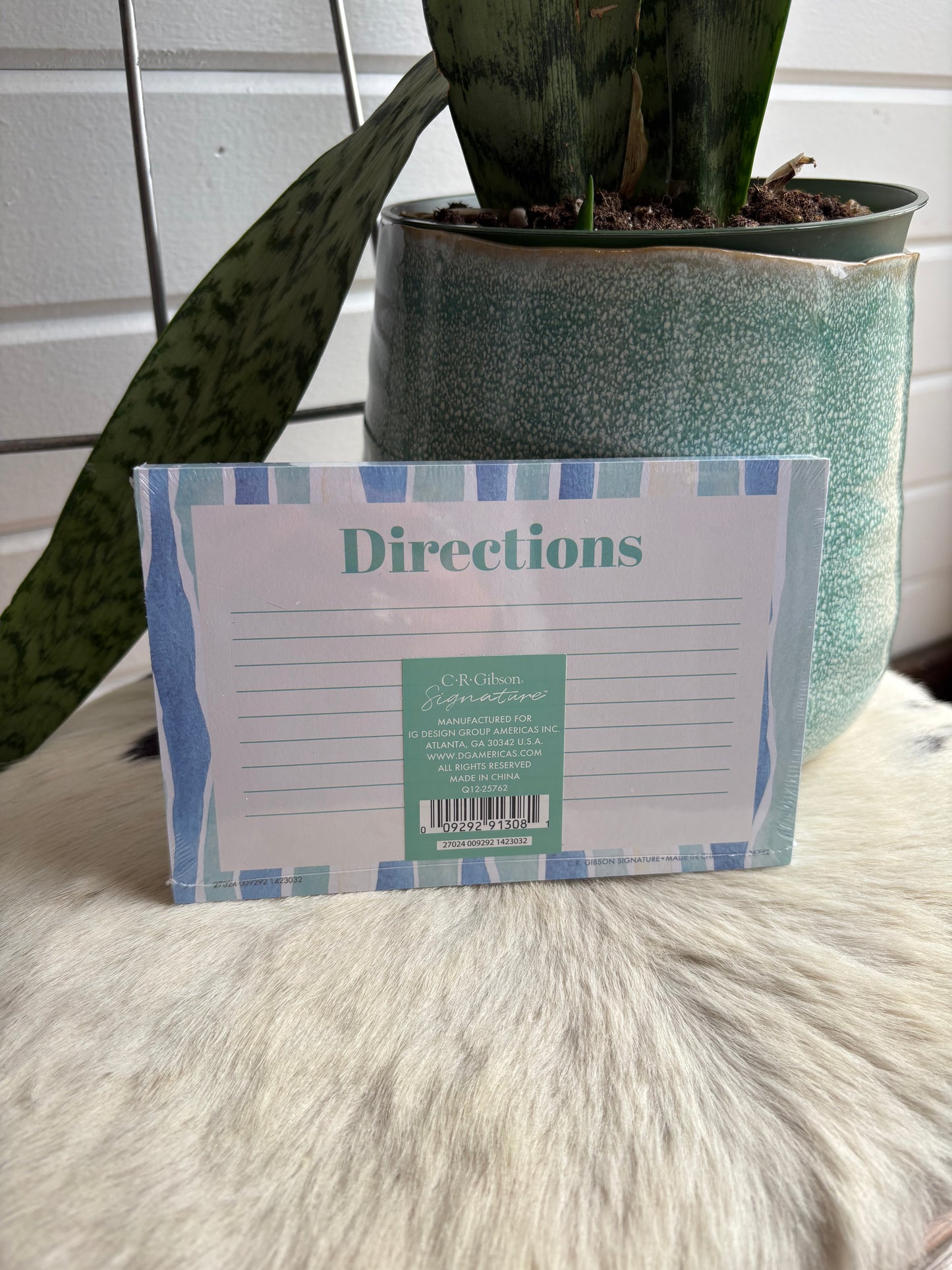 Blue Stripe Recipe Cards
