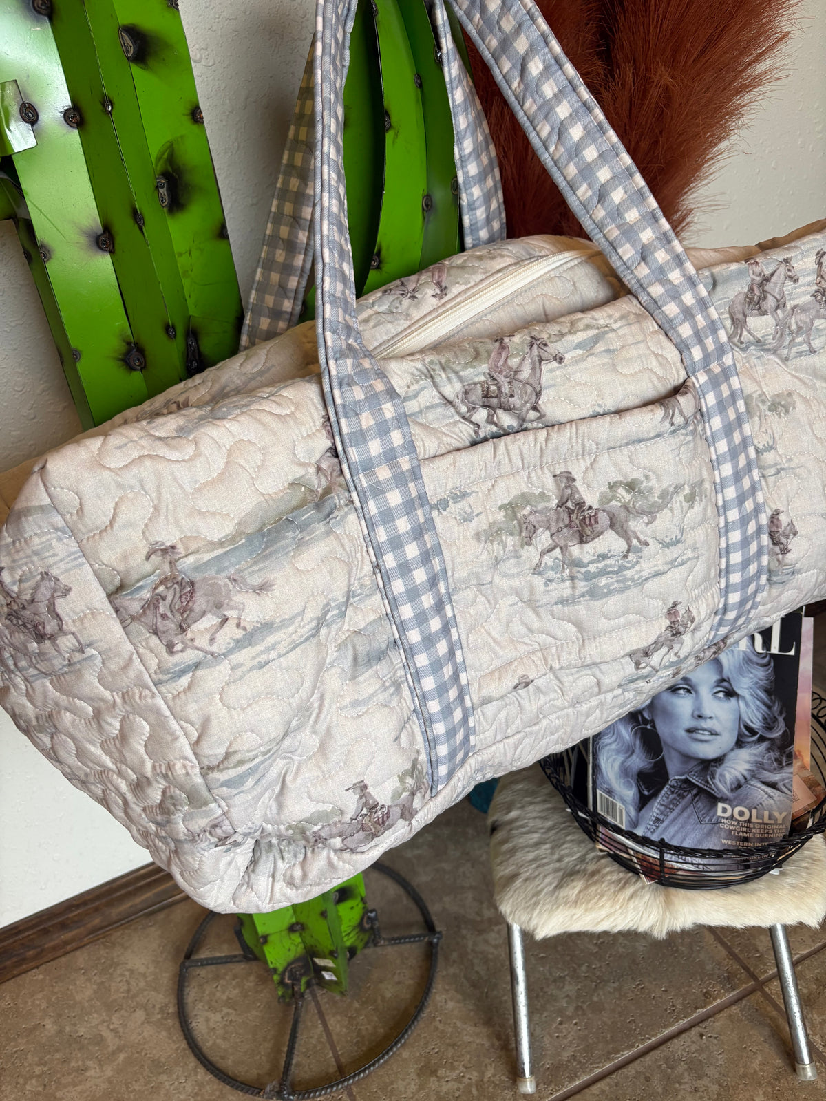 Frontier Spirit Linen Weekender Duffle Bag