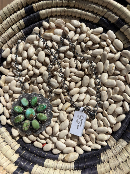 Kee Johnson Cluster Concho Necklace