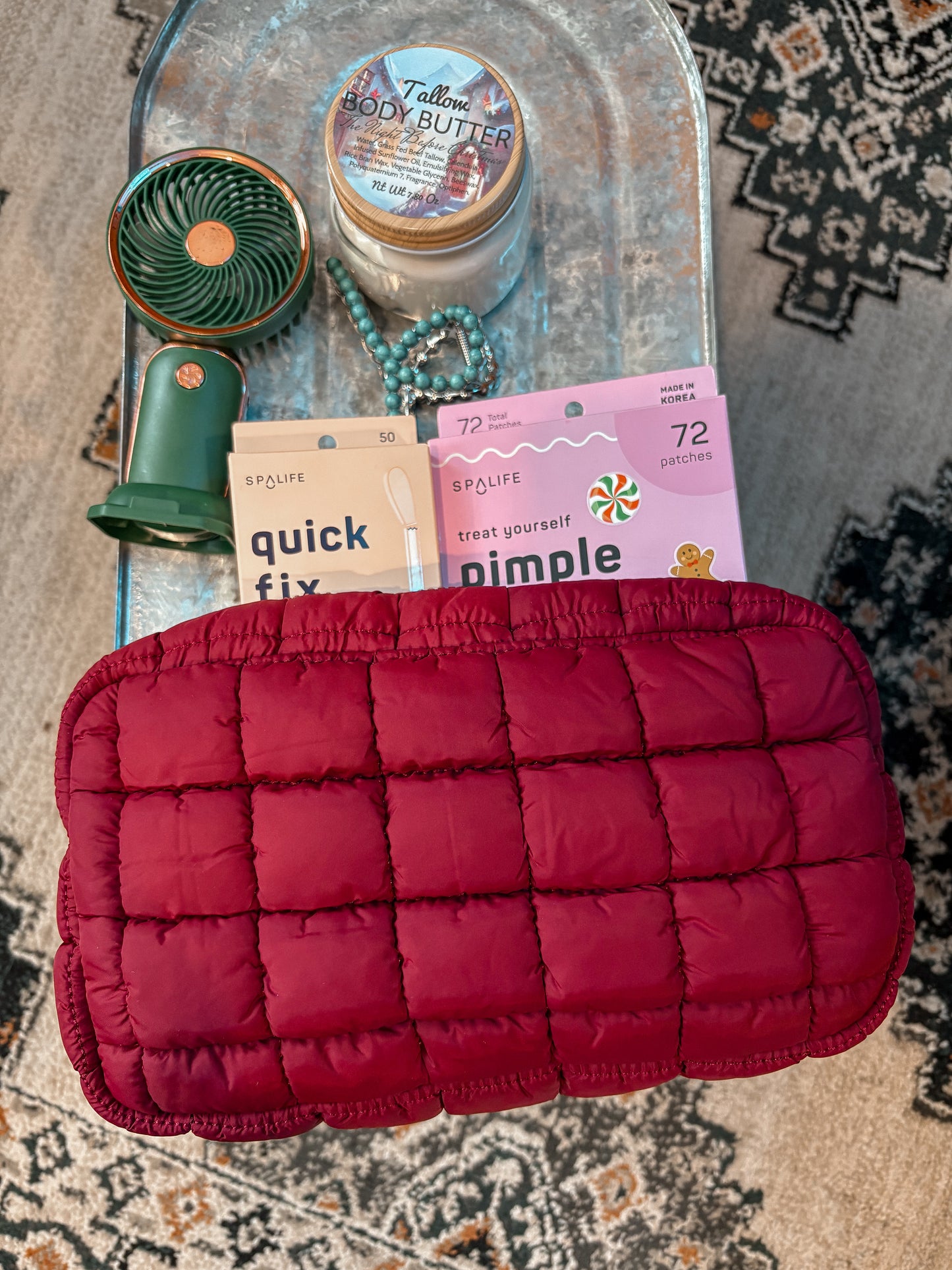Quilted Puffer Pouch *RED
